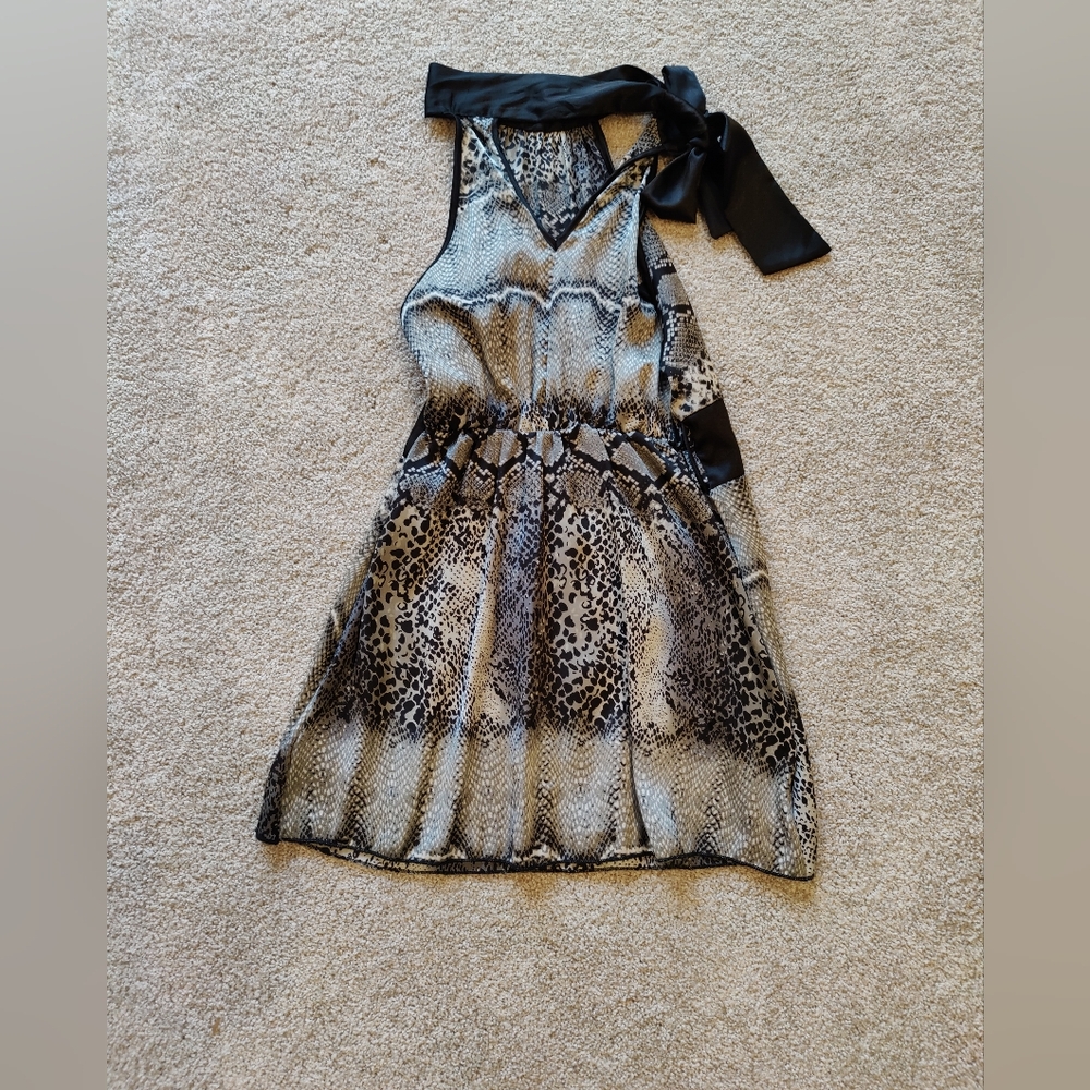 Animal Print Halter Dress with Black Bow. So Cute!